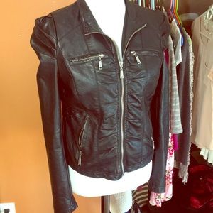 Faux Leather Moto Jacket